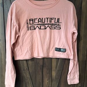 Grunt Style Beautiful Badass Pink Crop Top